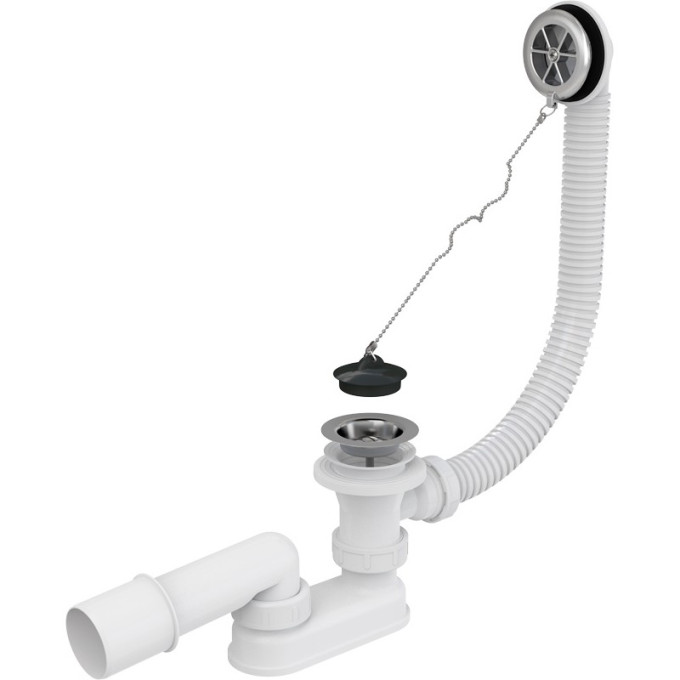 Сифон ALCAPLAST A501-120 для ванны, хромированный, длина 120 см